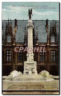 Rouen — Monumento da Vitória por Réal del Sarte, Escultor — Cartas 'La Cigogne', Rouen
