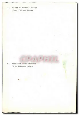 Palácio do Grande Trianon — Palácio do Pequeno Trianon — n° 13 e 17 — Verso
