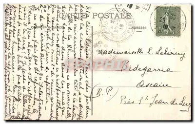 Lourdes — Widok na dzielnicę parafialnej świątyni — C.C. 42 — Rewers