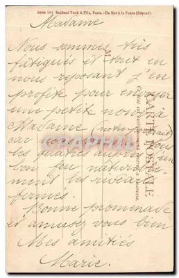Irmã em oração — Editor: Raphael Tuck & Fils, série 184 — Verso