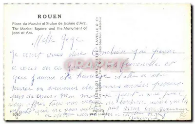 Rouen — Place du Marché e Estátua de Joana d'Arc — Editor Estel — Verso