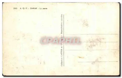 Stara pocztówka Senegal AOF Dakar La Poste — Rewers