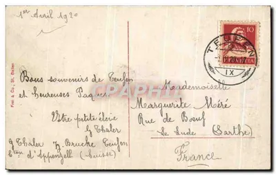 Fählensee z Staubern i Hohen Häusern — widok alpejski — Frei & Co., St. Gallen, n° 2037 — Rewers