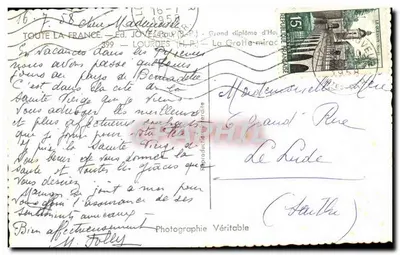 Gruta de Lourdes — Capela subterrânea — Ed. JOVE (S.P.P.) — Verso