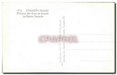 Chambéry (Savoie) — Zamek Duszy Savojskich, Święta Kaplica — Wydawnictwo Sztuki YVON — Rewers