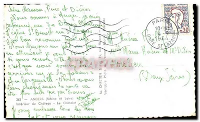 Widok z wnętrza zamku - Le Châtelet — M. Chretien & Fils, Angers — Rewers
