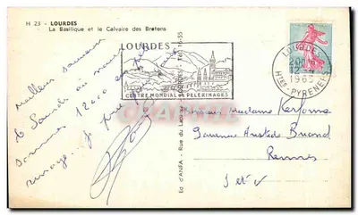 Lourdes — A Basílica e o Calvário dos Bretões — Éd. d'Anfa — Verso