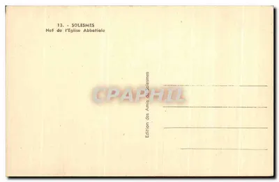 Nef kościoła abbatialnego w Solesmes — Wydawnictwo Przyjaciół Solesmes, nr 13 — Rewers