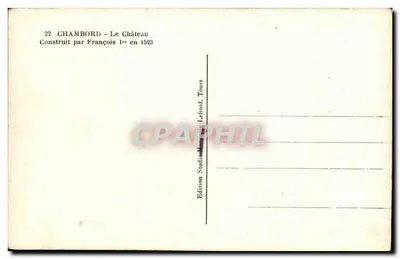 Chambord — Zamek — Wydawnictwo Studio Lefroid, Tours — Rewers