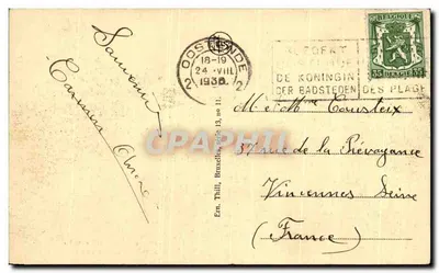 Oostende — O Chalet Royal e a Praia — J. Piss — Verso
