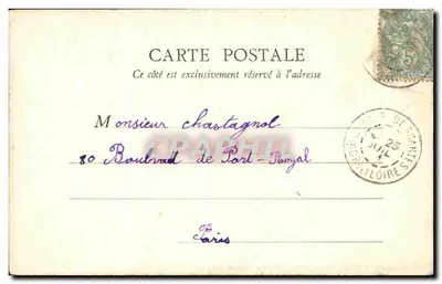 Tours — Touraine koronująca swoich Dzieci — plac Archebiskupa (trzy medaliki to trzej Doktorowie) — B.E.F. PARIS — Rewers