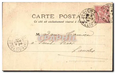 VICHY - Le Parc - Grande Allée — Édition Giletta, phot. Nice, n° 8287 — Verso
