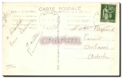 Vichy — L'Esplanade de l'Hôtel de Ville — Éd. La Cigogne, n° 479 — Verso