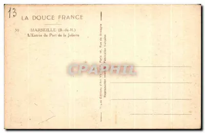 Marseille (B.-du-R.) — De Ingang van het Havn van de Joliette — Edities van Kunst YVON, Parijs — Achterkant