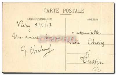 Vichy - Chalet Imperatora — Stara pocztówka n°642, wydawca Vichy — Rewers