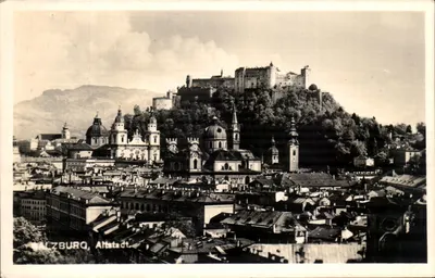 Salzbourg, Altstadt — vue panoramique avec le château sur la colline — éditeur PHOTO HANS SEIFER SALZBURG, n° 572