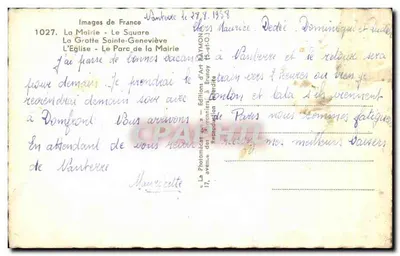 Nanterre — vista panorâmica — Imagens da França, n°1027 — Verso