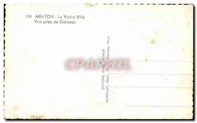 Menton — Stara Miasto — Widok z Garavan — Wydawnictwo Art Munier, Nice — Rewers