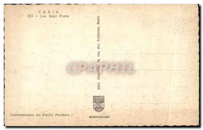 Parigi — I Sette Ponti — Editore Mexichrome, n. 235 — Verso