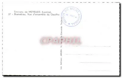 Aproximadamente de Meyrueis (Lozère) — Vista geral do Gouffre — Edições ARGRA — Verso