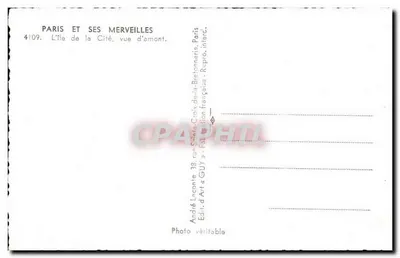 Paris e suas maravilhas — A Ilha da Cidade, vista de montante — André Laconte & Guy — Verso