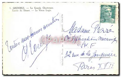 Grenoble — A Grande Chartreuse — Entrada do Deserto — O Velho Logis — Verso