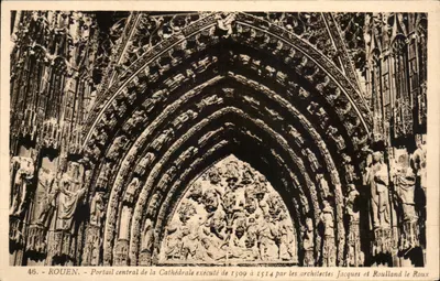 Rouen — Portal central da Catedral executado de 1509 a 1514 pelos arquitetos Jacques e Roulland le Roux — n°46