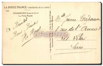 Chambord — A Porta Real — Les Éditions d'Art Yvon — Verso