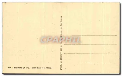 Biarritz — Villa Belza i Rhûno — Phot. M. Delboy, 39, r. de la Rassuelle, Bordeaux — Rewers