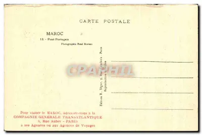 Marocco — Ponte Portoghese — Edizione R. Régus, 9, Rue Granchois, Parigi — Verso