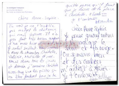 O campanário de Sauto — No fundo, a cadeia dos Pirineus — editor IRIS — Verso