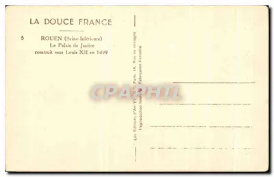 Rouen — Sąd Najwyższy — Éditions d'Art Yvon — Rewers