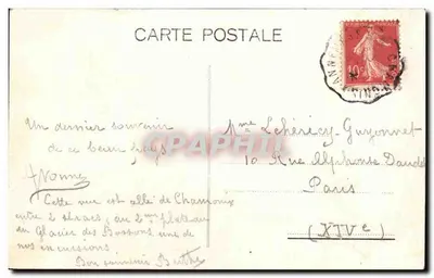 Górszy Lódowiec Bossonów i Chamonix — Charnaux Frères & Co., Genewa, nr 7084 — Rewers