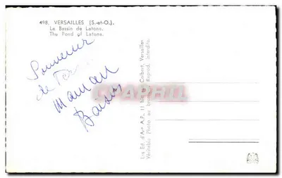 Versailles (S.-et-O.) — O Bassin de Latone — Éd. d'Art A.P. n°498 — Verso
