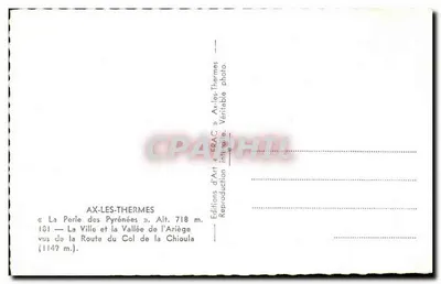 Ax-les-Thermes — Miasto i Dolina Ariège — Wydawca ERAC, nr 181 — Rewers