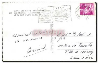 Evian-les-Bains — Les Thermes et la Dent d'Oche (2.222 m.) — Jansol — Verso