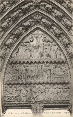 A Catedral de ROUEN — Portal da Calende - Tímpano — C.V. 30a