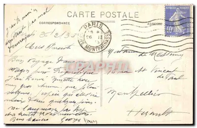 Kościół NMP Pracy — Rue Vercingétorix, Paryż (XIVe) — P.F. Paryż 1412 — Rewers