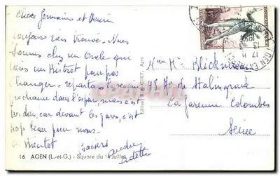 Place du 14 Juillet — Agen (Lot-et-Garonne) — Wydawnictwo B. ANCHIET, Agen — Rewers