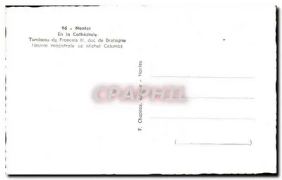 Grobowiec François II, księcia Bretanii — magistralna praca Michała Colomba — F. Chapeau, wydawca Nantes — Rewers