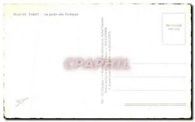 Ogród Oudayas — Rabat — Wydawnictwo La Cigogne — Rewers
