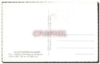 Ax-les-Thermes - Saquet — Klimatyczna stacja i stacja narciarska — Wydawnictwo Art & FRAC — Rewers