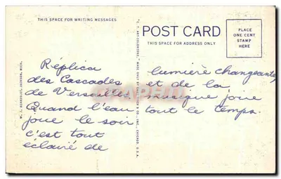 Spark's Cascade, Spark's Foundation Park, Jackson, Mich. — 2A-H542 — W. J. Beardset, Jackson, Mich. — Verso