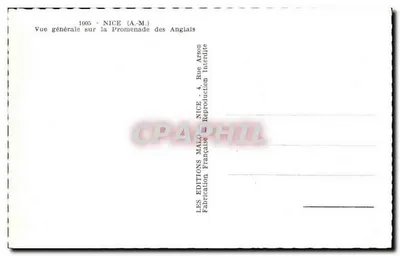 Nizza (A-M.) — Vista generale sulla Promenade des Anglais — Edizioni Mald — Verso