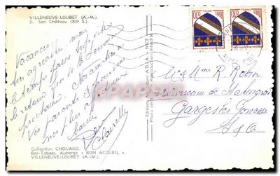 Villeneuve-Loubet — Zijn Kasteel (12e eeuw) — Uitgave A.D.A. - Reproductie verboden — Achterkant
