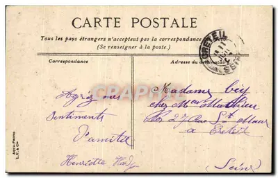 Stara pocztówka Dijon Place du Peuple — Rewers