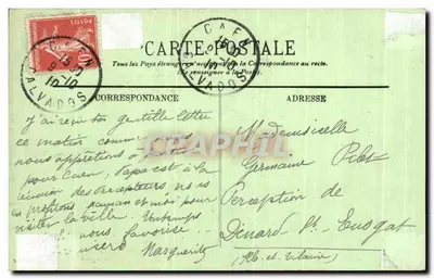 Stara pocztówka Caen Stara Eglise St Gilles Portail Du Siecle — Rewers