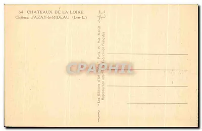 Kasteel van Azay-le-Rideau — Loire — Edities van Arte Maitel — Achterkant