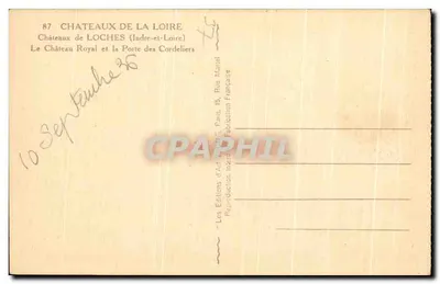 Castillos de Loches (Indre-et-Loire) — El Castillo Real y la Puerta de los Cordeliers — Ediciones de Arte 'Castillos de la Loira' — Reverso