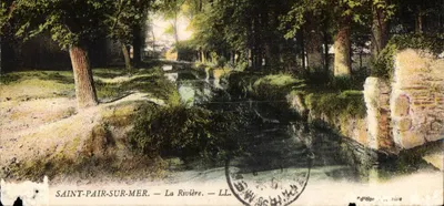 Bilhete postal antigo Saint Pair Sur Mer La Riviere
